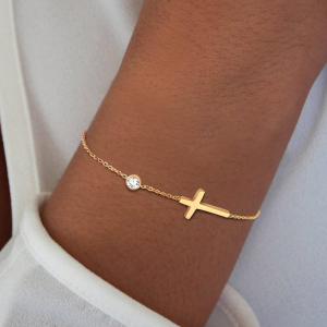 Pulsera Cruz dorada